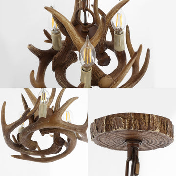 Rudolph Adjustable Resin Antler LED Chandelier